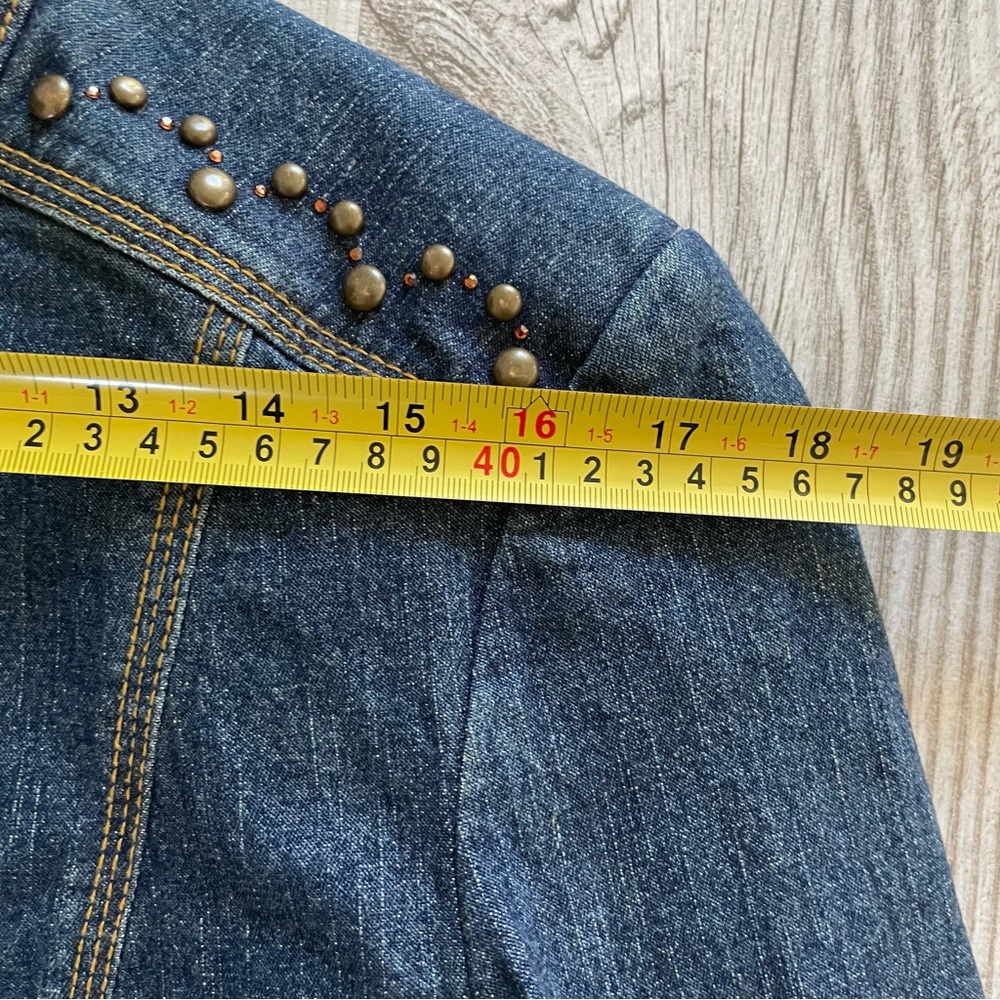 Denim Jacket Studded with Lace&amber Gem detail - Picture 4 of 6
